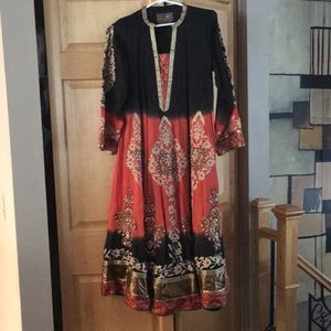 Vintage ethnic embroidered beaded dress